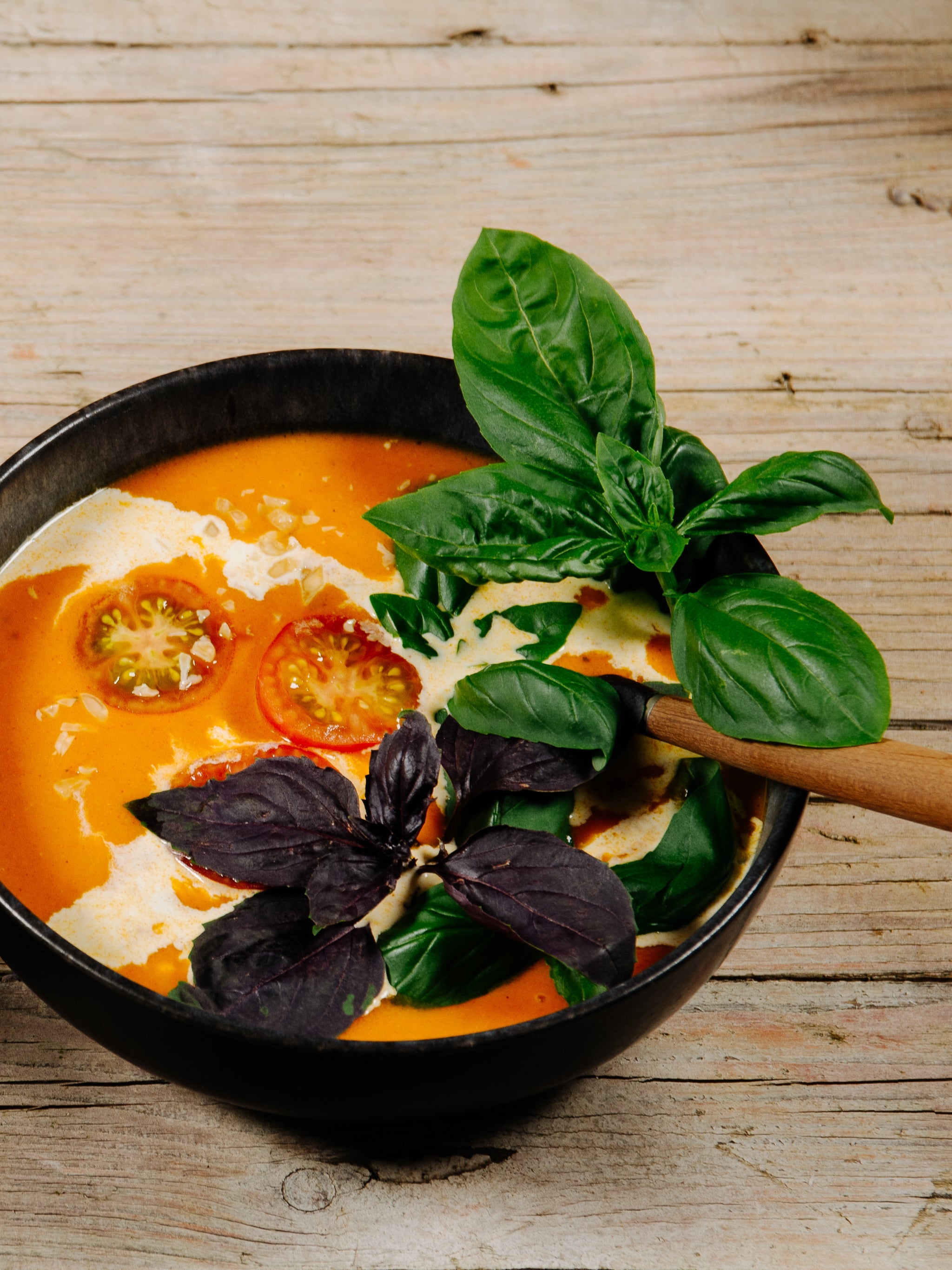 Tomatensuppe mit Kokosmilch und Honig